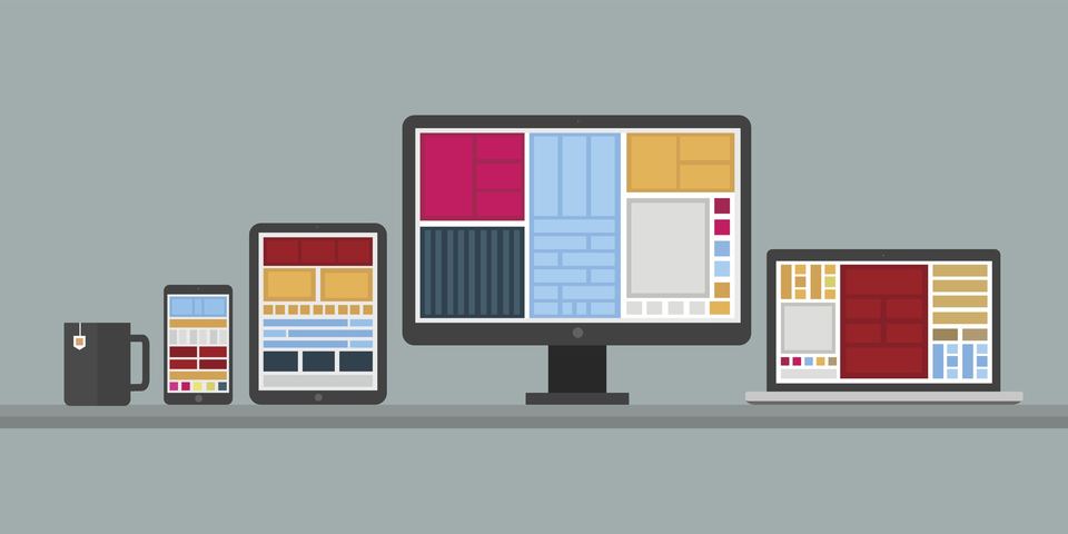 A website shown on a desktop monitor, laptop, tablet and phone